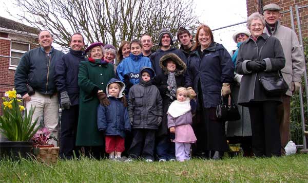 Back l to r: Stephen Coote, Peter Coote, Norah Coote (Ted's wife), Mollie Oldrieve, Faye Coote, Olliver Coote, Richard Coote, Toby Gilbert, Theo Gilbert, Anjela Coote, Margaret Coote, Terry Coote (Ted's brother). Front l to r: Ridley Coote, Eldon Coote, Natasha Coote, Xanthe Coote.